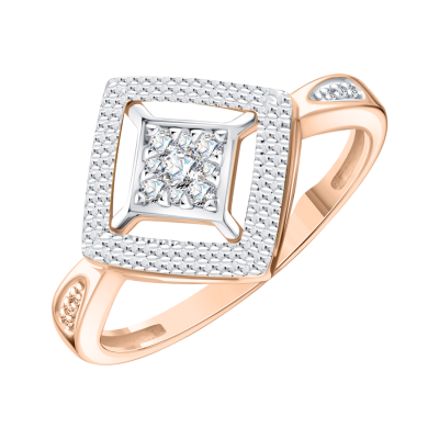 Damenring aus Rotgold 585 mit Zirkonia