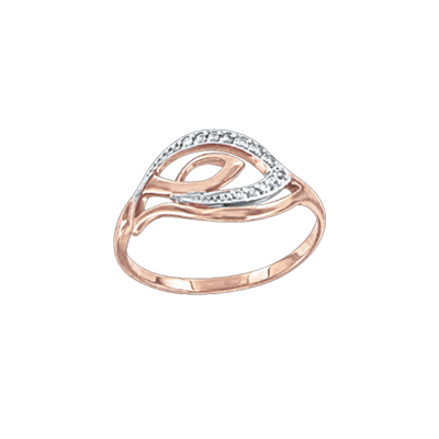 Damenring aus Rotgold 585 mit Zirkonia