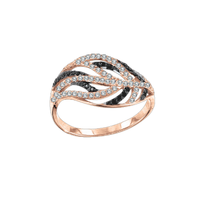 Damenring aus Rotgold 585 mit Zirkonia