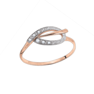 Damenring aus Rotgold 585 mit Zirkonia