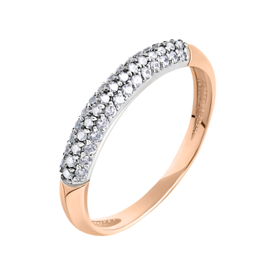Damenring aus Rotgold 585 mit Zirkonia