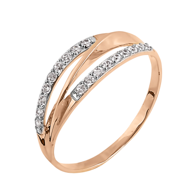 Damenring aus Rotgold 585 mit Zirkonia