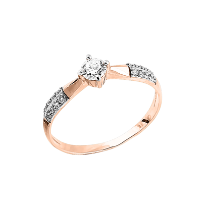 Damenring aus Rotgold 585 mit Zirkonia