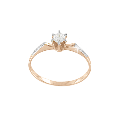 Damenring aus Rotgold 585 mit Zirkonia