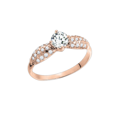 Damenring aus Rotgold 585 mit Zirkonia