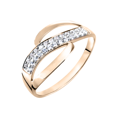 Damenring aus Rotgold 585 mit Zirkonia