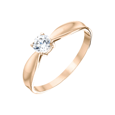 Damenring aus Rotgold 585 mit Zirkonia