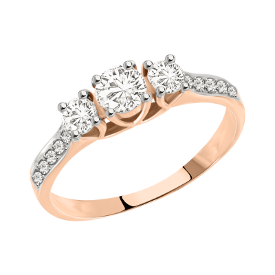 Damenring aus Rotgold 585 mit Zirkonia