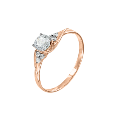 Damenring aus Rotgold 585 mit Zirkonia