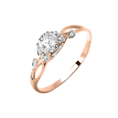 Damenring aus Rotgold 585 mit Zirkonia
