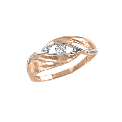 Damenring aus Rotgold 585 mit Zirkonia