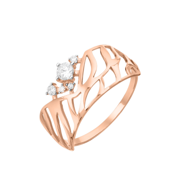 Damenring aus Rotgold 585 mit Zirkonia