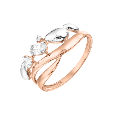Damenring aus Rotgold 585 mit Zirkonia