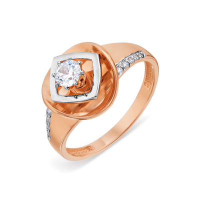 Damenring aus Rotgold 585 mit Zirkonia