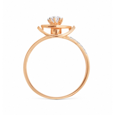 Damenring aus Rotgold 585 mit Zirkonia