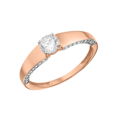 Damenring aus Rotgold 585 mit Zirkonia