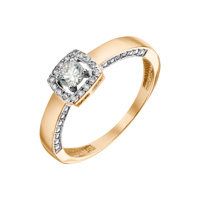 Damenring aus Rotgold 585 mit Zirkonia