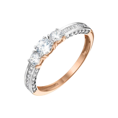 Damenring aus Rotgold 585 mit Zirkonia