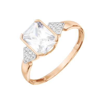 Damenring aus Rotgold 585 mit Zirkonia