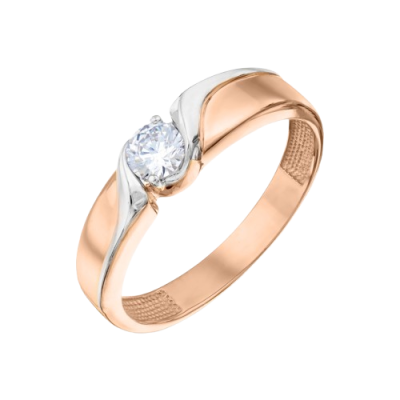 Damenring aus Rotgold 585 mit Zirkonia