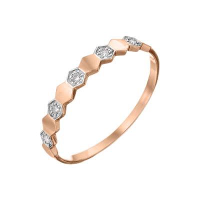 Damenring aus Rotgold 585 mit Zirkonia