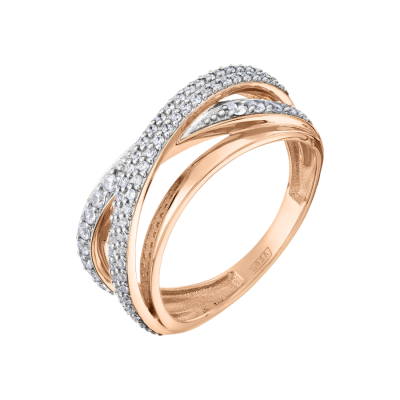 Damenring aus Rotgold 585 mit Zirkonia