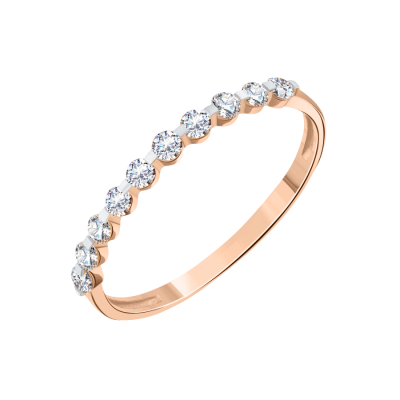 Damenring aus Rotgold 585 mit Zirkonia