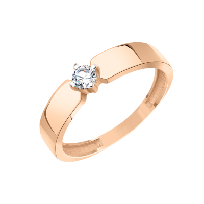 Damenring aus Rotgold 585 mit Zirkonia