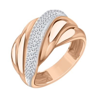 Damenring aus Rotgold 585 mit Zirkonia