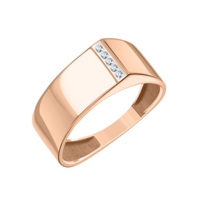 Damenring aus Rotgold 585 mit Zirkonia
