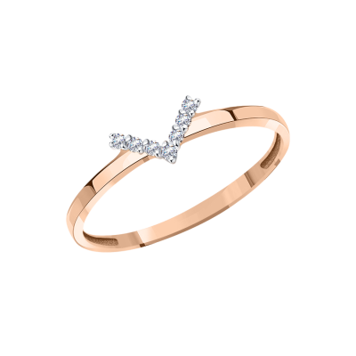 Damenring aus Rotgold 585 mit Zirkonia