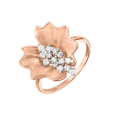 Damenring aus Rotgold 585 mit Zirkonia