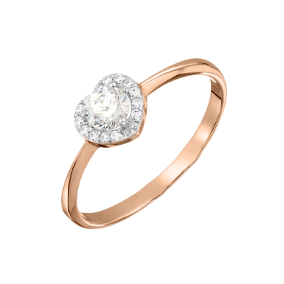 Damenring aus Rotgold 585 mit Zirkonia