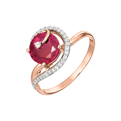 Damenring aus Rotgold 585 mit Zirkonia