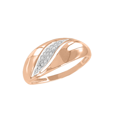 Damenring aus Rotgold 585 mit Zirkonia