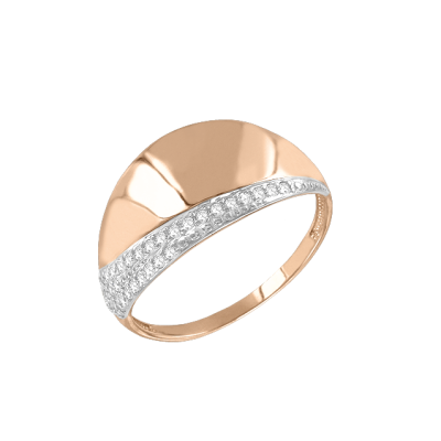 Damenring aus Rotgold 585 mit Zirkonia