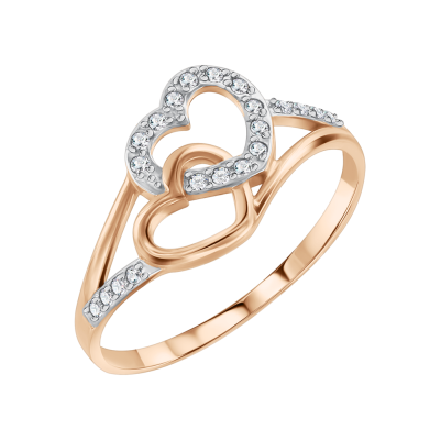 Damenring aus Rotgold 585 mit Zirkonia
