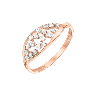 Damenring aus Rotgold 585 mit Zirkonia
