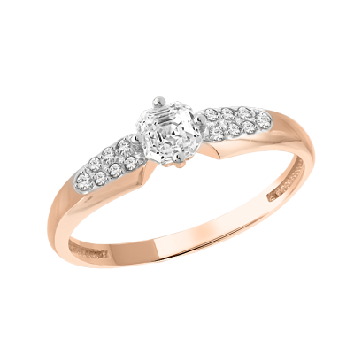 Damenring aus Rotgold 585 mit Zirkonia