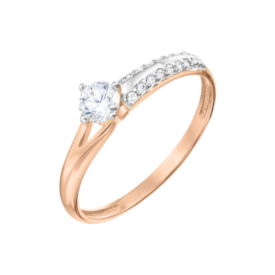 Damenring aus Rotgold 585 mit Zirkonia