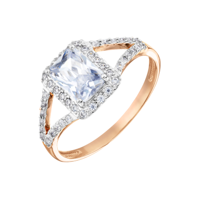 Damenring aus Rotgold 585 mit Zirkonia
