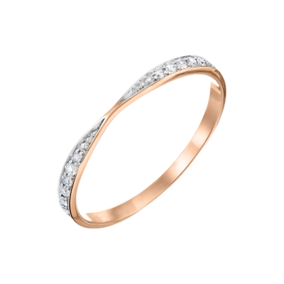 Damenring aus Rotgold 585 mit Zirkonia