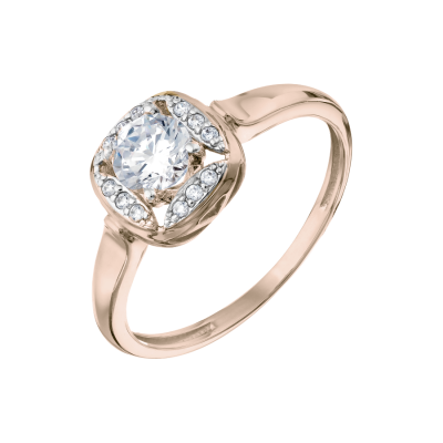 Damenring aus Rotgold 585 mit Zirkonia