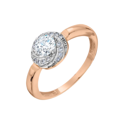 Damenring aus Rotgold 585 mit Zirkonia