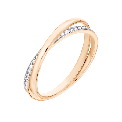 Damenring aus Rotgold 585 mit Zirkonia