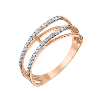 Damenring aus Rotgold 585 mit Zirkonia
