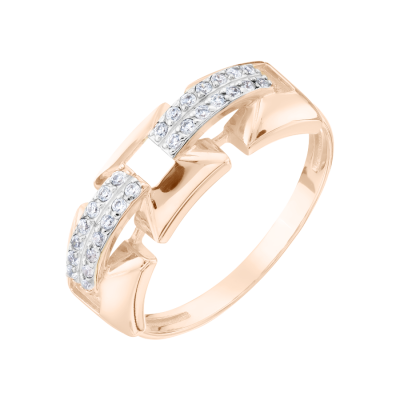 Damenring aus Rotgold 585 mit Zirkonia