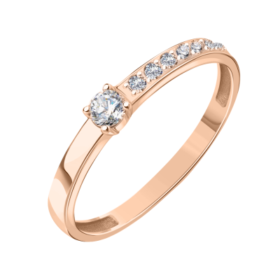 Damenring aus Rotgold 585 mit Zirkonia