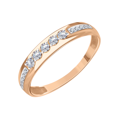 Damenring aus Rotgold 585 mit Zirkonia