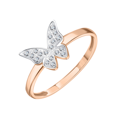 Damenring aus Rotgold 585 mit Zirkonia